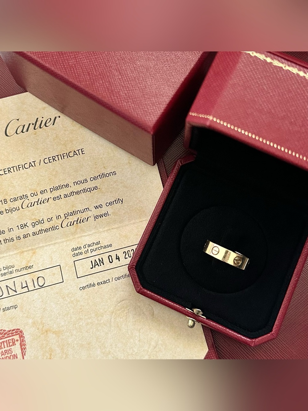 Cartier Love Ring Classic Model 5.5mm 18K Yellow Gold Size 57 / US 8 Screw Motif